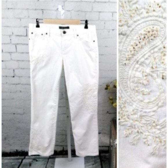 Lauren Ralph Lauren White Straight Leg Jeans size 10p - Picture 1 of 7